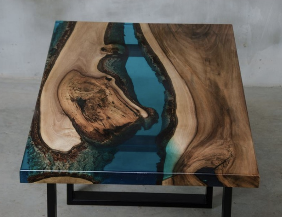 table basse resine epoxy